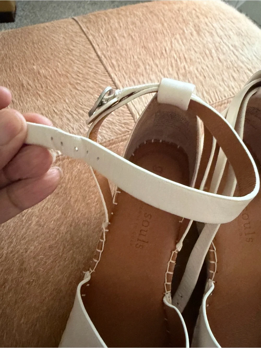 gentle souls White Leather Crisscross Espadrille Wedge Sandals